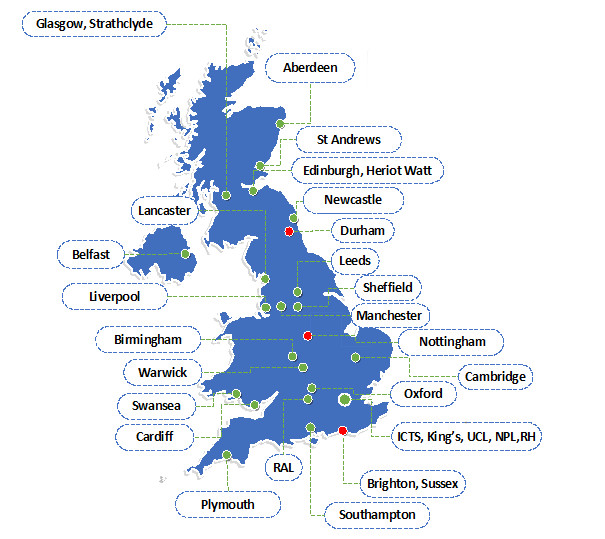 UK institutions map